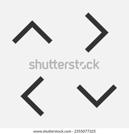 Angle arrow caret icon vector