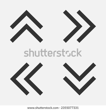 Angle double arrow icon vector