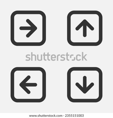Arrow square icon. Left right up down button vector