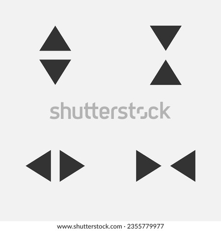 Arrow combo icon triangle double button