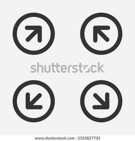 Arrow diagonal circle icon upleft downleft upright downright button