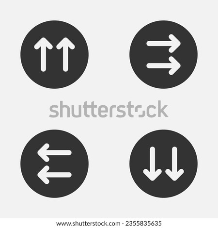 Double arrow circle icon up right left down double caret button