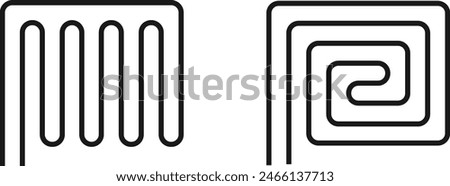 Under floor heating install icon. HVAC vector illustration.