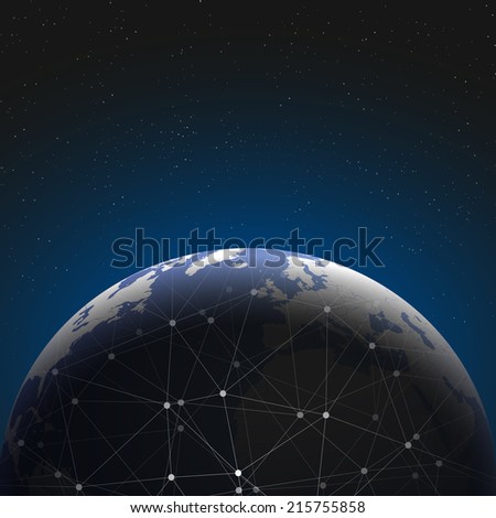 World globe connections network design stock illustration.