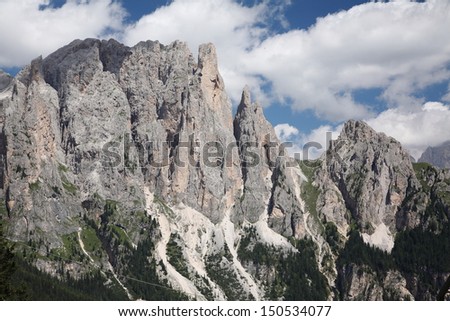 group catinaccio rosengarten dolomites unesco heritage alpine mountains Italy