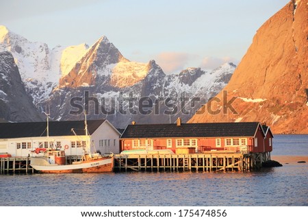 huts of the fishermen turned into cottages for tourism islands logoten Arctic Circle Norway