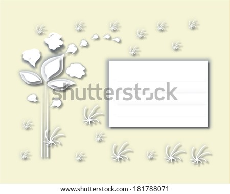 Abstract background.Abstract plant, leaves, flowers and stars. Horizontal illustration