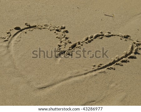 sand, heart, drawing