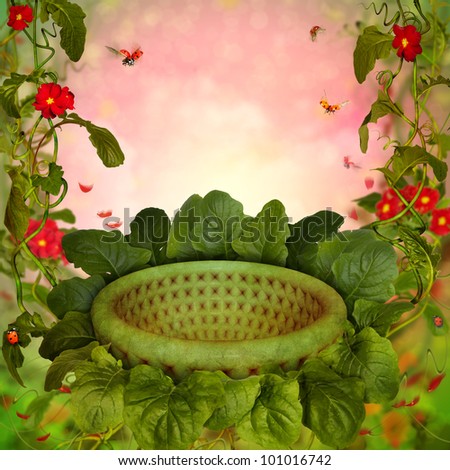 Beautiful Fairy tale Background with Nest