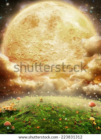 Background mit full magic Moon
