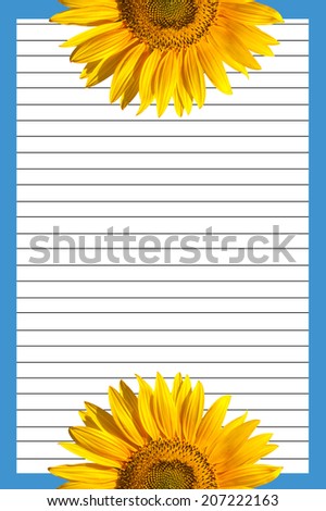 object,abstract,sunflower,paper,lines,without text,sheet