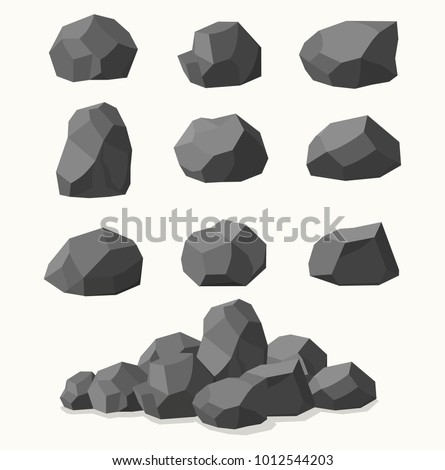 Pile of  stones, graphite coal. 
