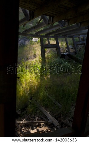Ruins of an old bunk house at Golden Gate Mine near Coleville, California