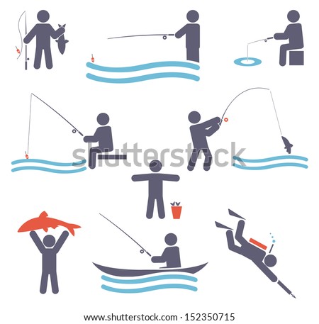 Fishing symbols. Set icons for your design