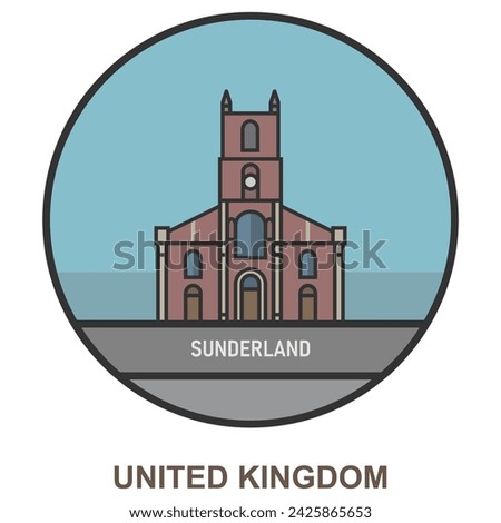 Sunderland. Cities and towns in United Kingdom. Flat landmark