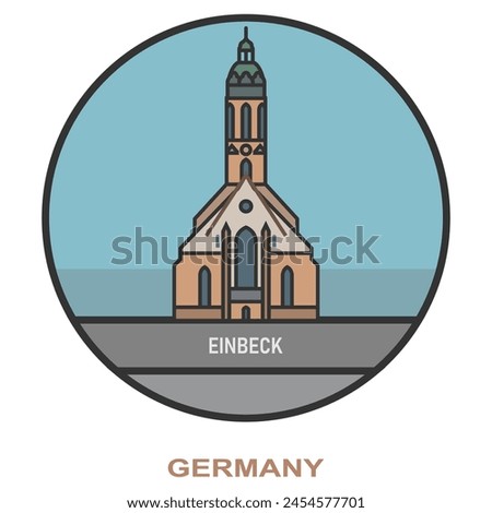 Einbeck. Cities and towns in Germany. Flat landmark