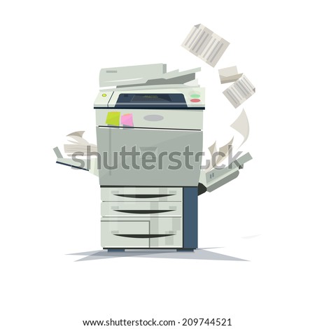 working copier printer  - vector illustration