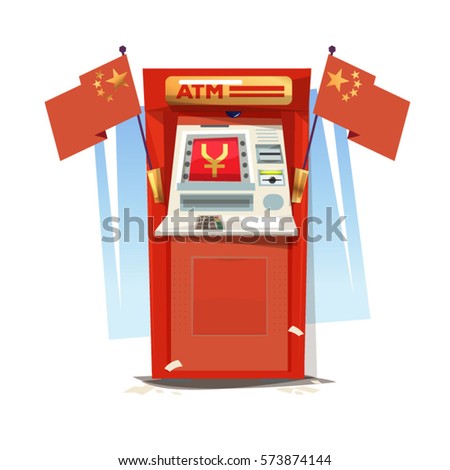 Auto money machine with china flag. china 