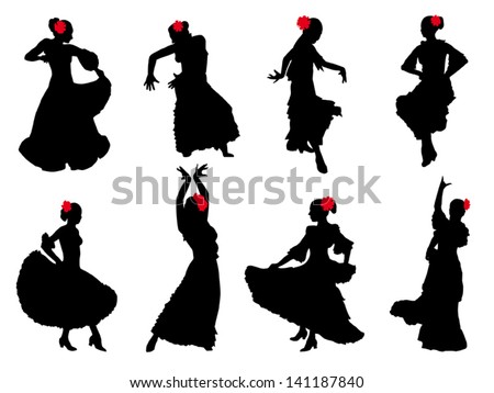 Vector Silhouette Flamenco Dancer - 141187840 : Shutterstock