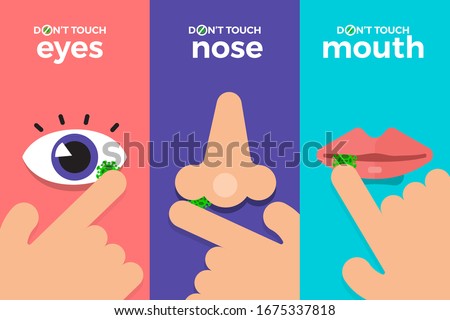 Illustrations concept coronavirus COVID-19. Do not touch hands, eyes, nose, mouth. Vector illustrate. Photo stock © 