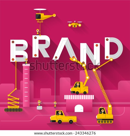 Engineering building text Brand. Vector Illustrate