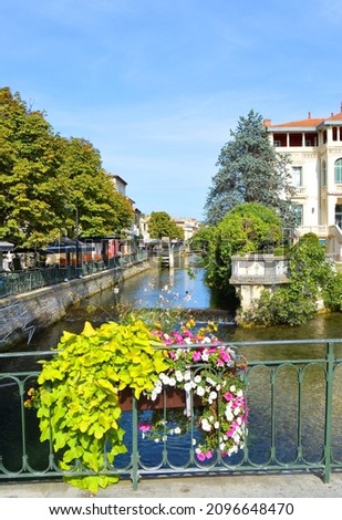 View on the river Sorgue in L'Isle-sur-la-Sorgue in the south of France Stok fotoğraf © 