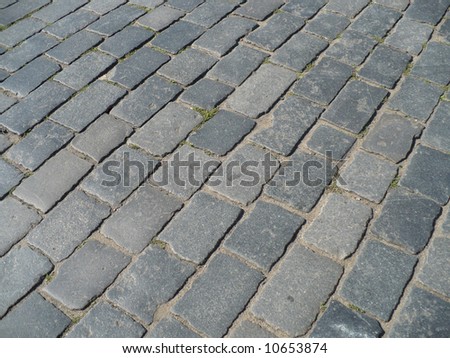 Detail of a cobbled road.