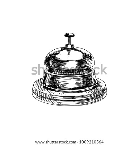 Beautiful vector hand drawn vintage bell Illustration. Detailed retro style images. Sketch element for labels and cards design.
