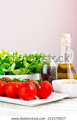 Salad ingredients (selective focus)