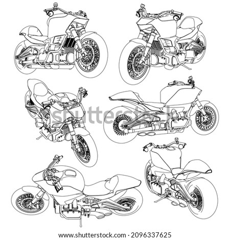 Motorcycle Outline Drawing 