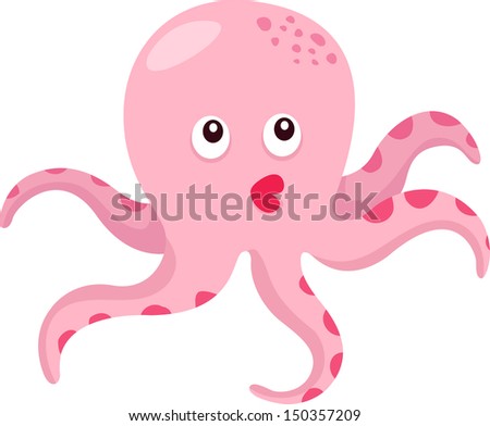 Pink octopus vector Free Vector / 4Vector