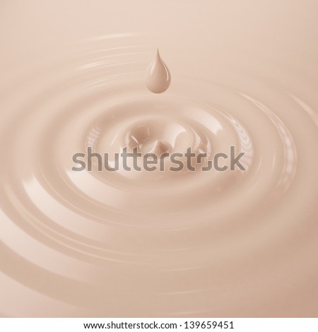 liquid face cream with droplet and waves