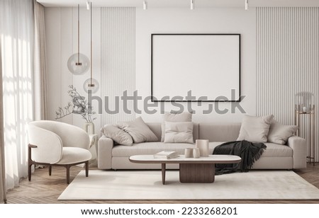 Similar – Image, Stock Photo Mock up poster frame in modern interior background, elegant wood accessories. Design home decor. Bohemian concept. Mockup ready to use with copy space