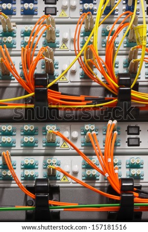 Fiber optics cables plugged in to high speed switch with one port free