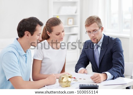 woman and man talking to financial advisor