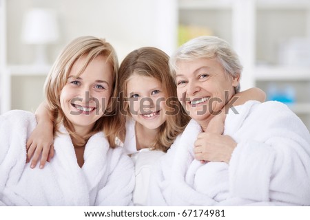 Three generations of women in the home