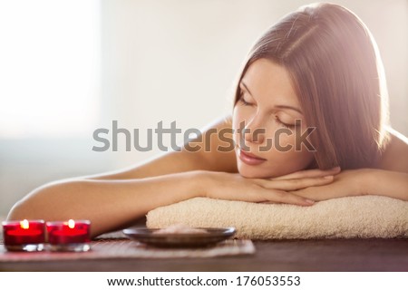 Young girl at spa salon