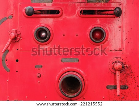 Valve control of fire truck look like human face