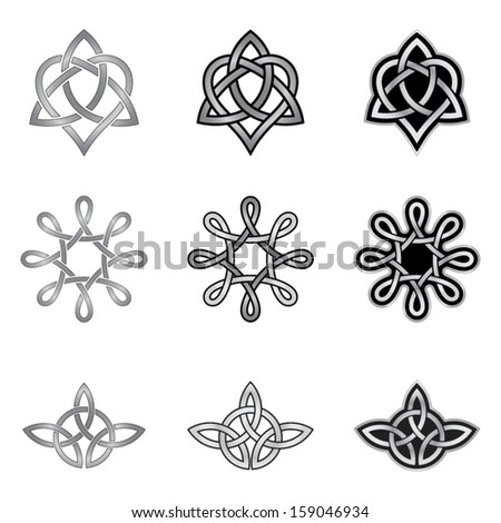 Celtic Knot Design Elements Patterns, Models And Templates Stock Vector ...