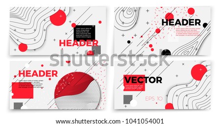Vector new memphis style banner templates, white modern background with geometric shapes and place for your text.