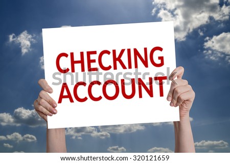 Checking account card with clod background