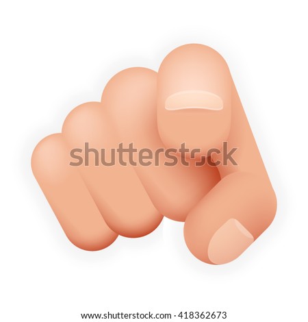 Realistic 3d Recruitment Hire Pointing Finger Potential Client Politician Elected Hand Transparent Background Vector Illustration