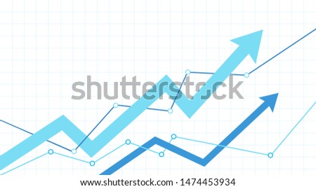 Stock market arrows on a white background