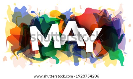 The word ''May'' on abstract colorful background. Vector illustration. Foto d'archivio © 