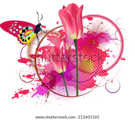 Vector flower tulip. Vector background with Flower.
