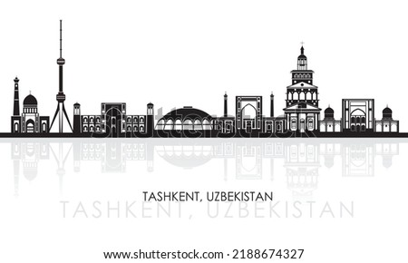 Silhouette Skyline panorama of city of Tashkent, Uzbekistan - vector illustration