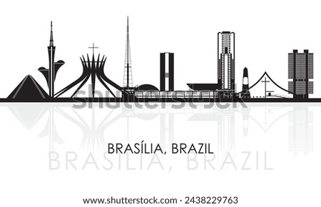 Silhouette Skyline panorama of city of Brasilia, Brazil - vector illustration