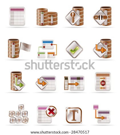Database and table icons - Vector Icon Set