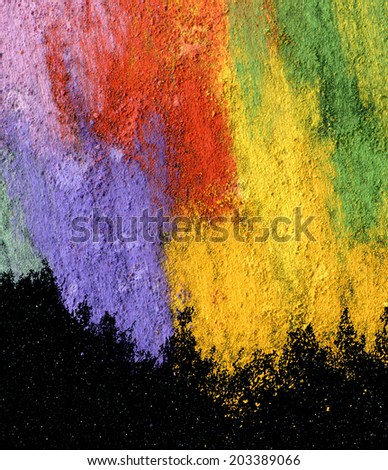 Abstract textured acrylic and oil pastel hand painted background. Impressionism style.
