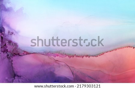 Art Abstract paint watercolor blots background. Alcohol ink colors. Marble texture. Horizontal banner. ストックフォト © 